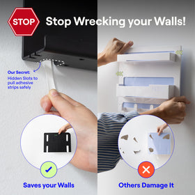 Smallish WallShelfie remote control holder keeps controllers tidy and accessible