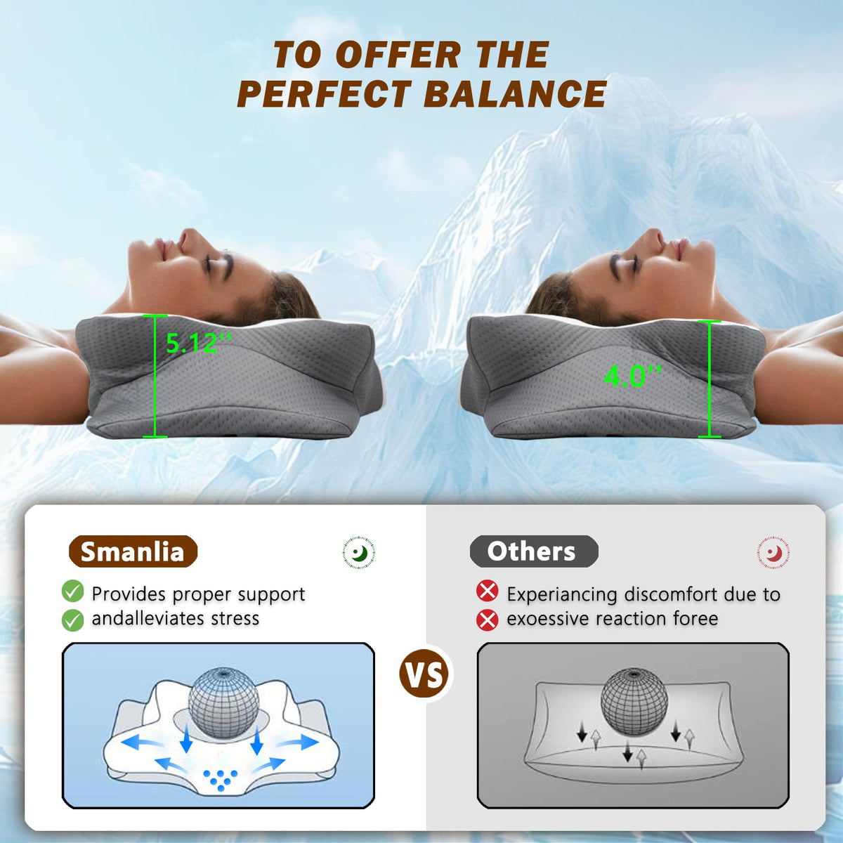 Smanlia removable pillowcase features cooling fabric and machine washable care