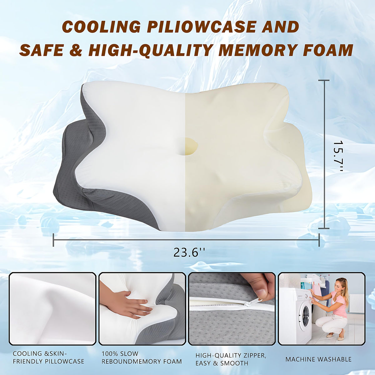 Smanlia neck pillow offers two height options to fit different sleep positions