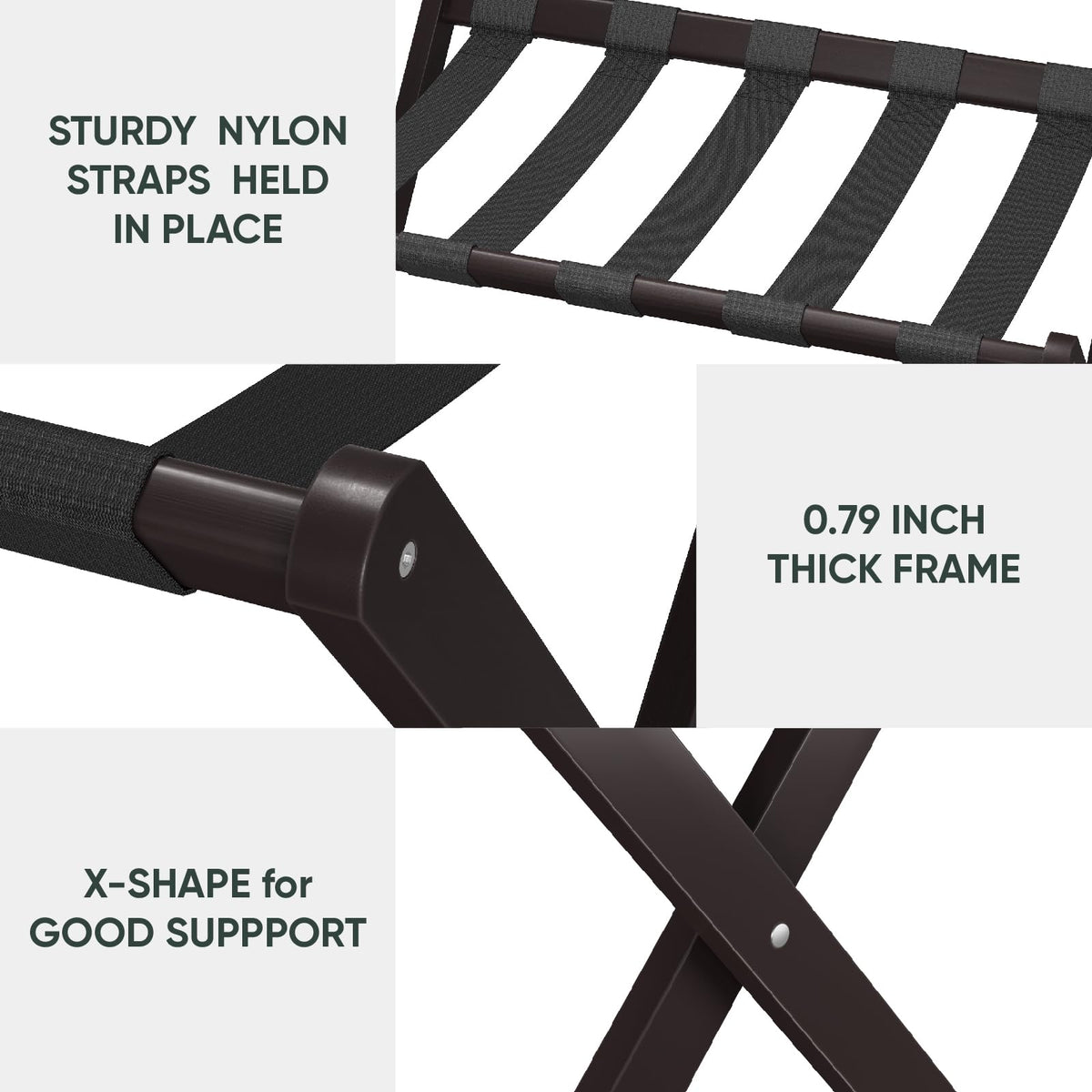 Smart FENDEE luggage rack folding design for compact storage.