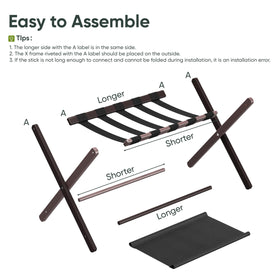 Smart FENDEE luggage rack side view highlighting lower shelf for shoes.