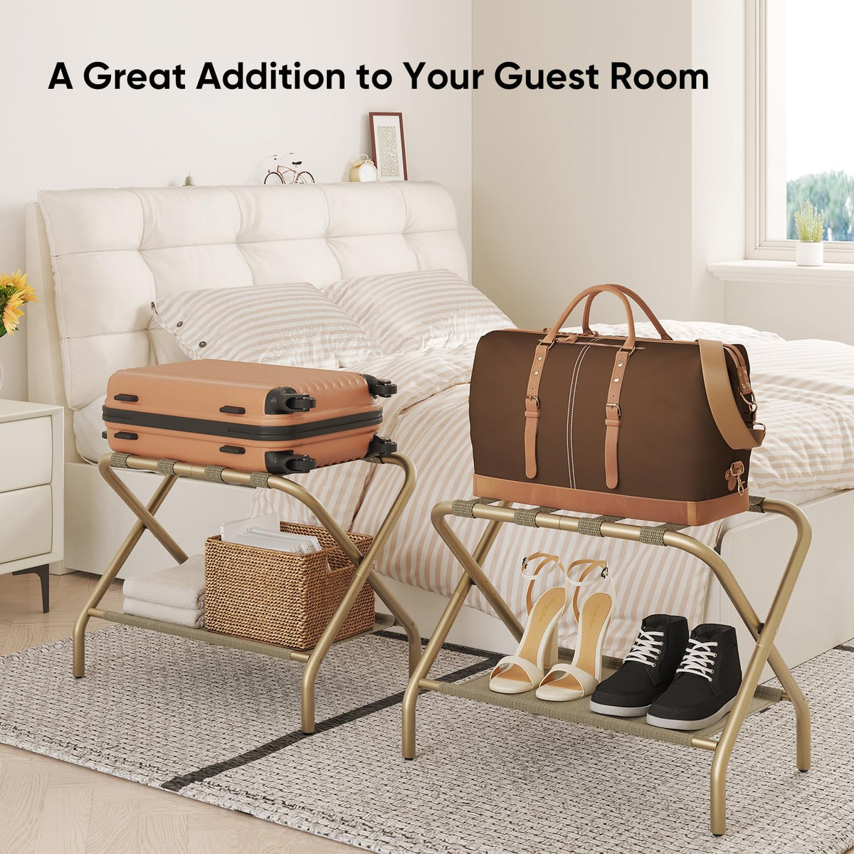 Smart FENDEE portable rack folds flat for compact travel and storage.