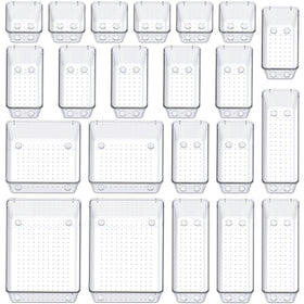 SMARTAKE 22-piece drawer organizer set keeps cosmetics neatly organized and easy to find.