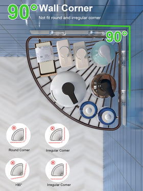 SMARTAKE bathroom storage bronze adhesive system for easy mounting