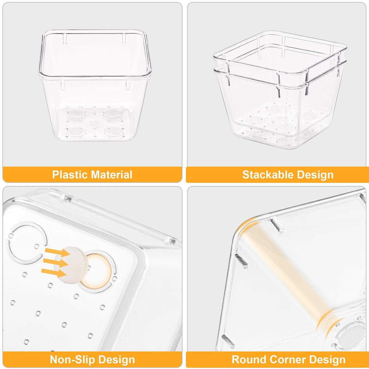SMARTAKE clear plastic trays provide visibility and quick item finding