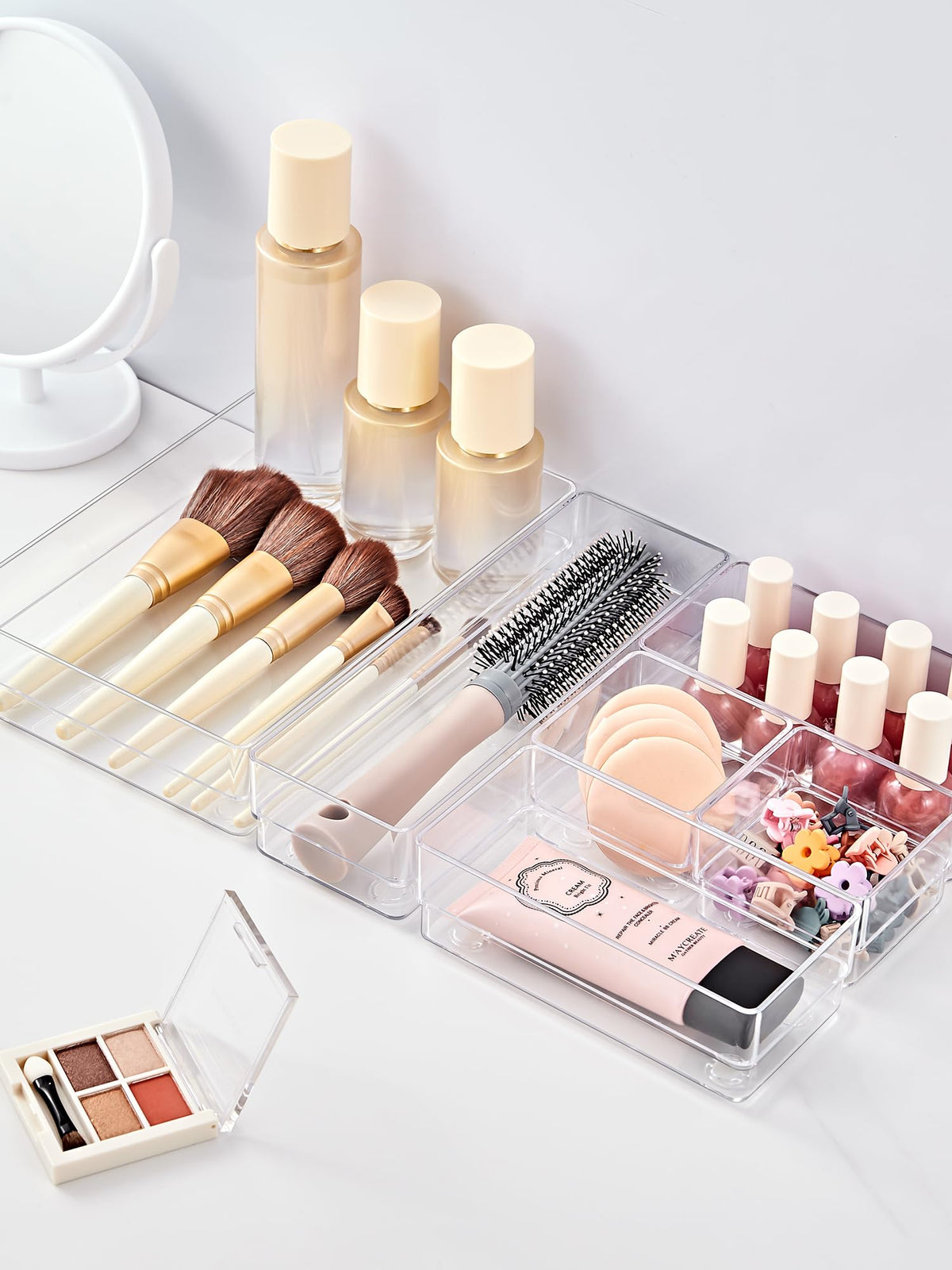 SMARTAKE clear drawer trays provide visibility for quick access to contents.