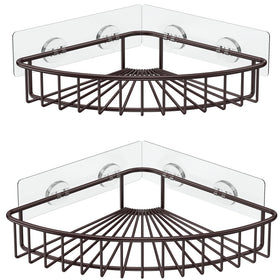 SMARTAKE corner shower caddy large in bronze, rustproof storage for shampoo