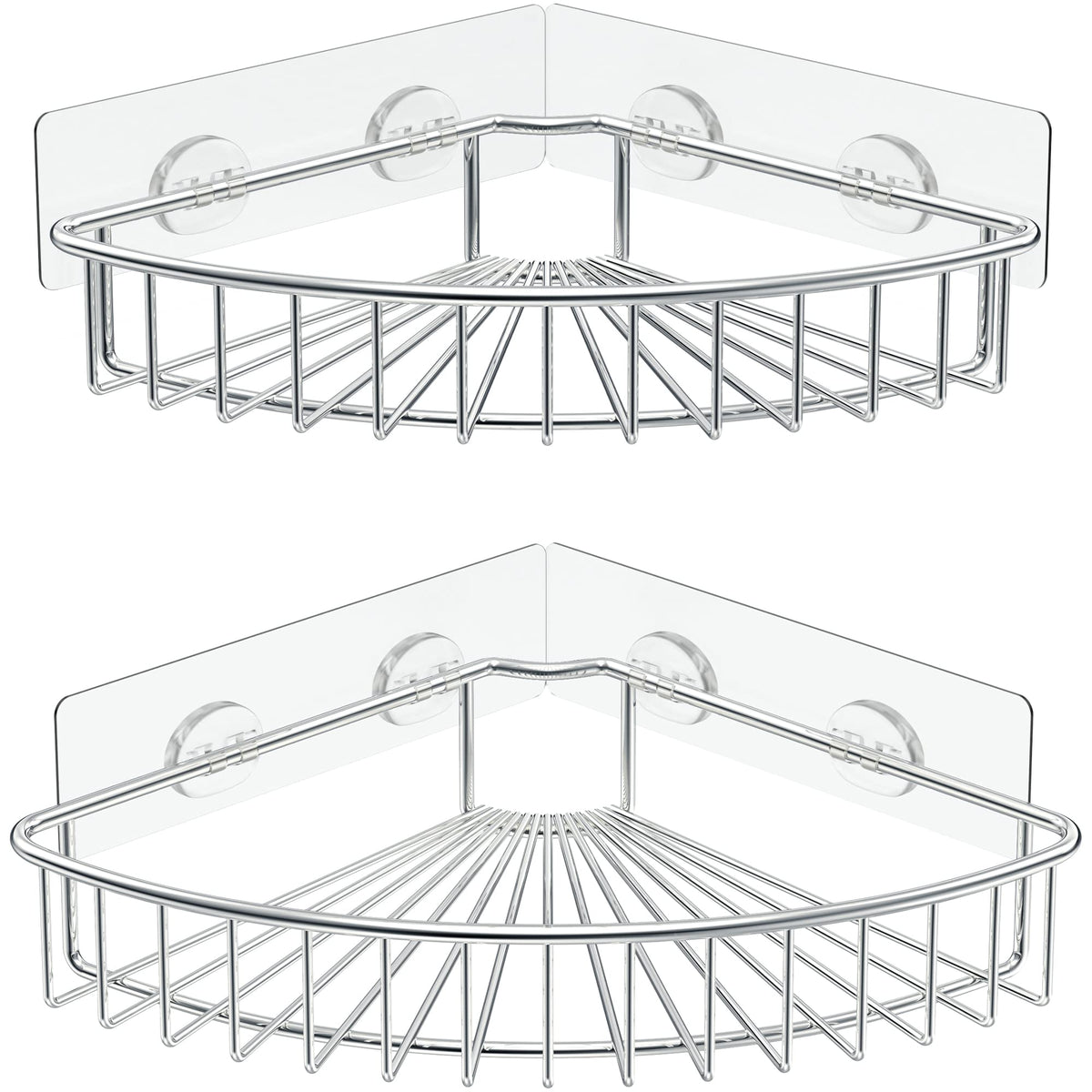 SMARTAKE corner shower caddy silver fits 90° corners for organized bathroom storage.