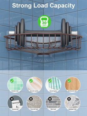 SMARTAKE corner shower caddy small in bronze, compact organizer