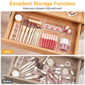 SMARTAKE customizable stackable trays maximize small-drawer efficiency.