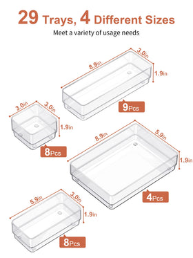 SMARTAKE four-size drawer trays for customizable drawer layouts.
