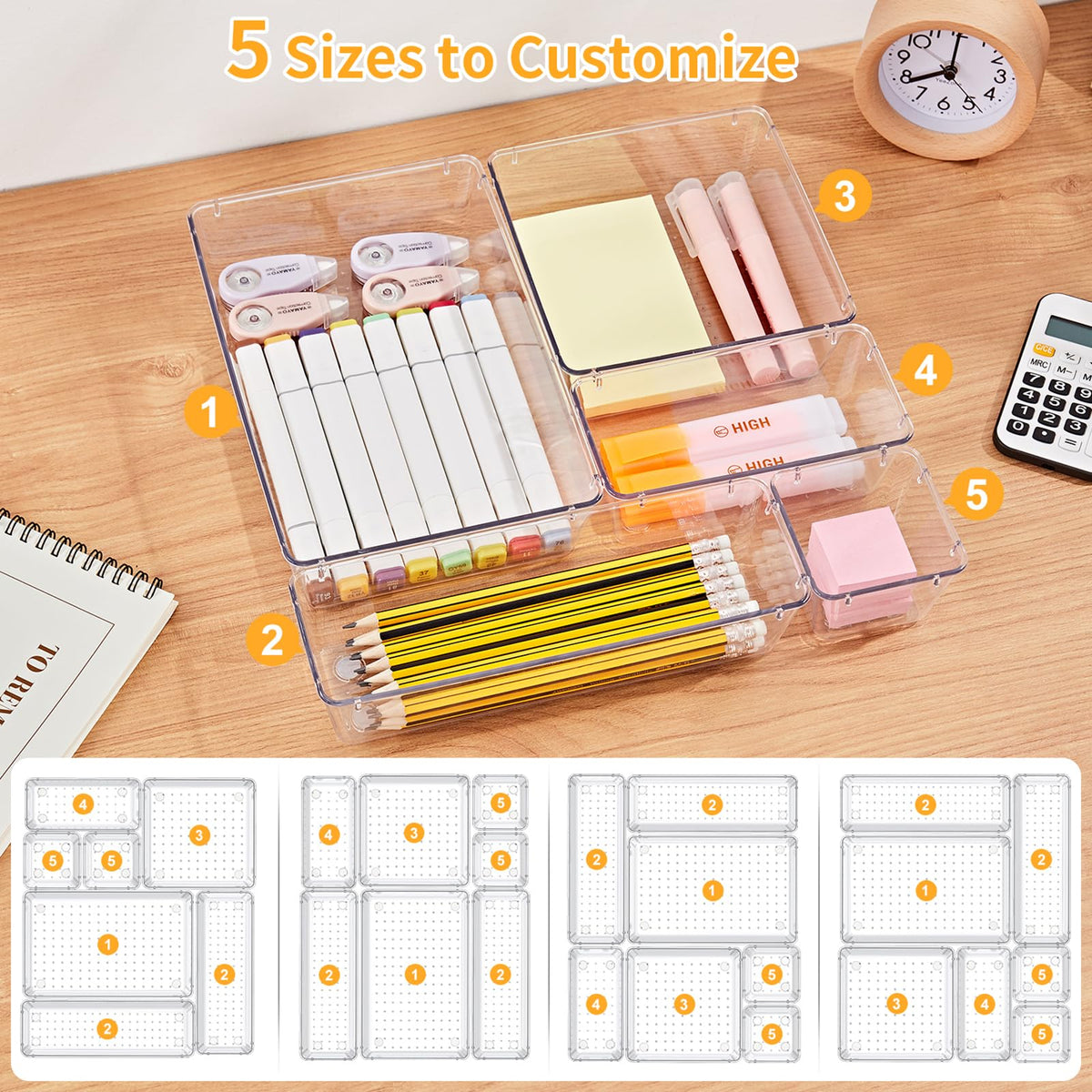 SMARTAKE neat drawer storage solution helps maintain tidy spaces.