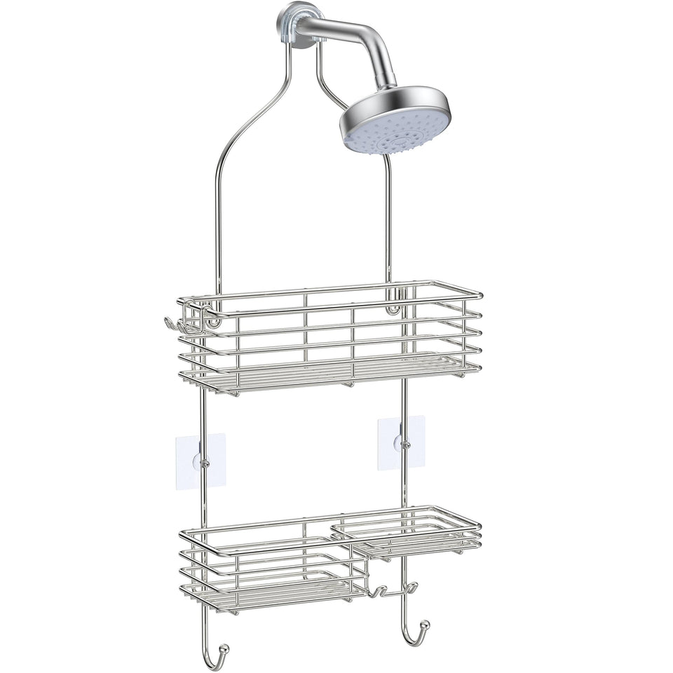SMARTAKE hanging shower caddy mounted over the shower head for secure storage