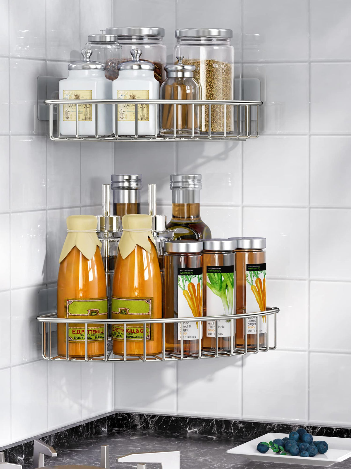 SMARTAKE two-sizes provide flexible storage options for toiletries.