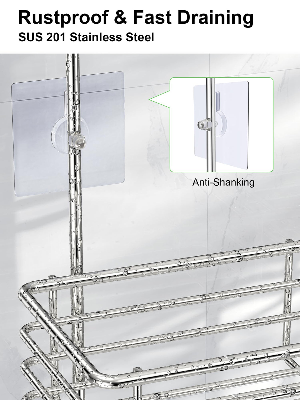SMARTAKE two-tier bathroom organizer with ample space for toiletries