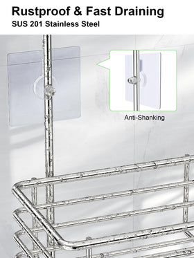 SMARTAKE two-tier bathroom organizer with ample space for toiletries