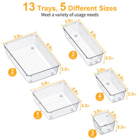 SMARTAKE vanity and dresser drawer organizers fit in compact spaces