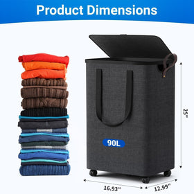 SmartKempt collapsible laundry hamper folds flat for compact storage.