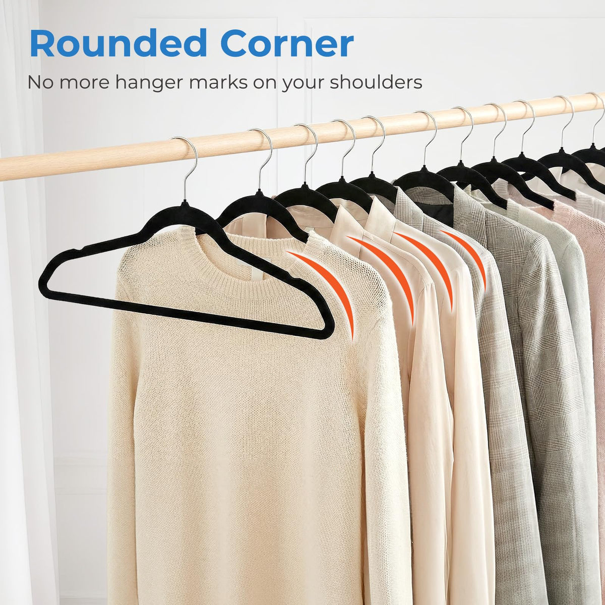 Smartor velvet hangers enhance closet aesthetics with a premium look.