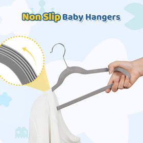 Smartor velvet finish hangers prevent slipping and creasing delicate fabrics.