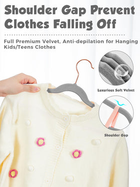 Smartor velvet hangers feature 360-degree rose gold hooks for easy wardrobe sorting.