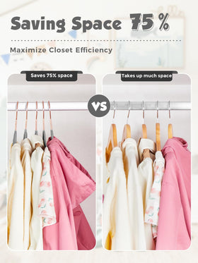 Smartor 50-pack velvet hangers maximize closet space while protecting fabrics.