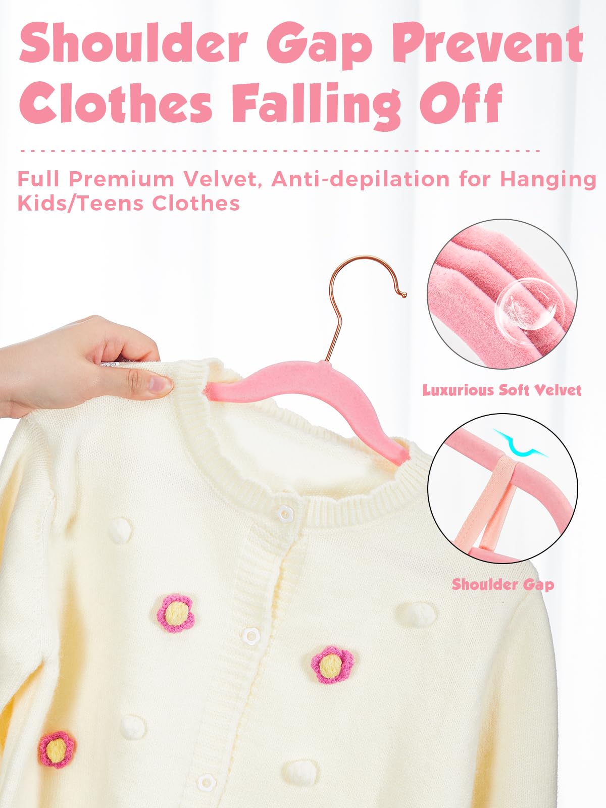 Smartor non slip hangers grip outfits to prevent sliding within a closet.