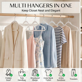 Smartor hangers with 360 swivel hooks offer easy access and smooth clothing hanging.