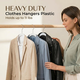Smartor hangers shoulder design supports blouses and jackets to maintain shape.