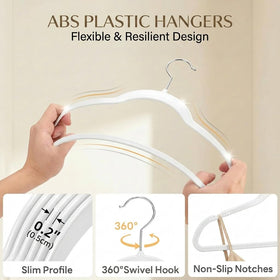 Smartor slim hangers maximize vertical storage for small closets and seasonal wardrobes.