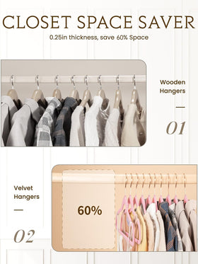 Slim profile Smartor hangers maximize closet space.