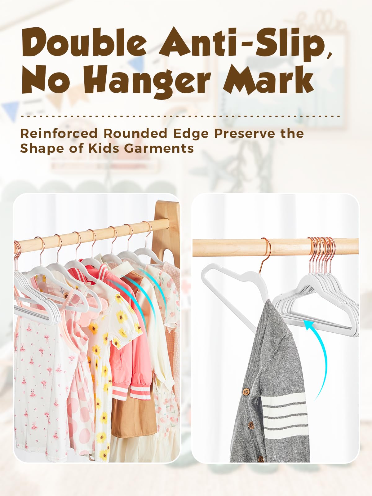Smartor space-saving design maximizes closet space for kids' clothes.