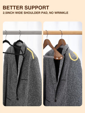 Smartor walnut hanger bulk pack display for organized closets.