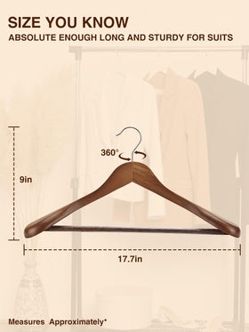 Smartor walnut suit hanger set of 8 creates a cohesive, professional closet look.