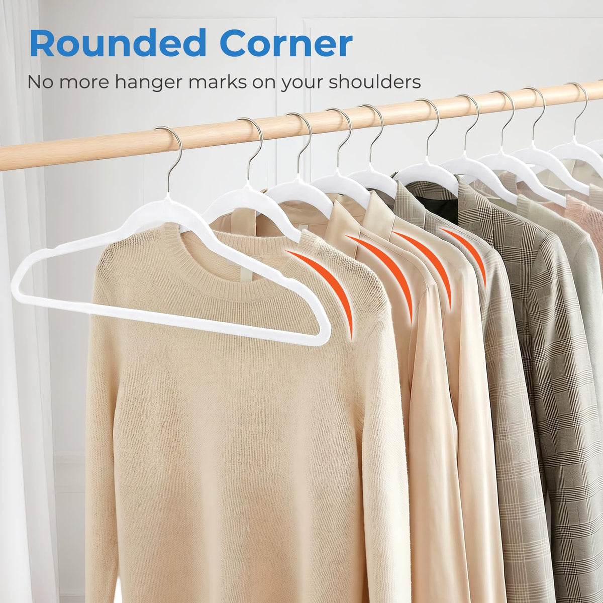 Slim profile frees up to 60 percent closet space