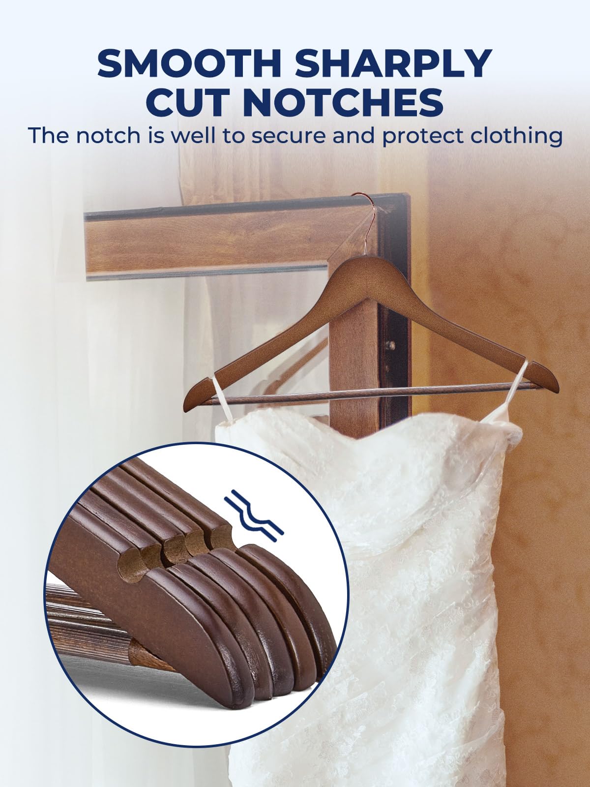 Smartor hangers keep dresses smooth and wrinkle-free with sturdy shoulders.