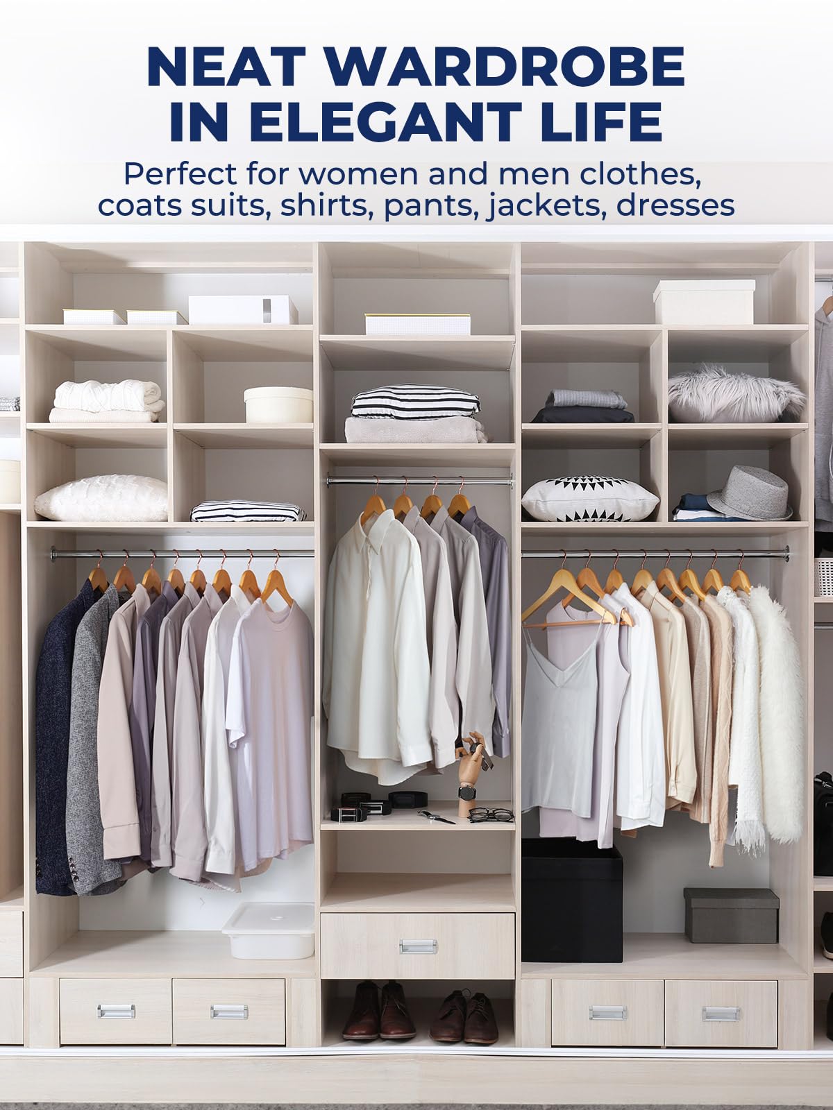 Smartor hangers help maximize closet space and reduce clutter.