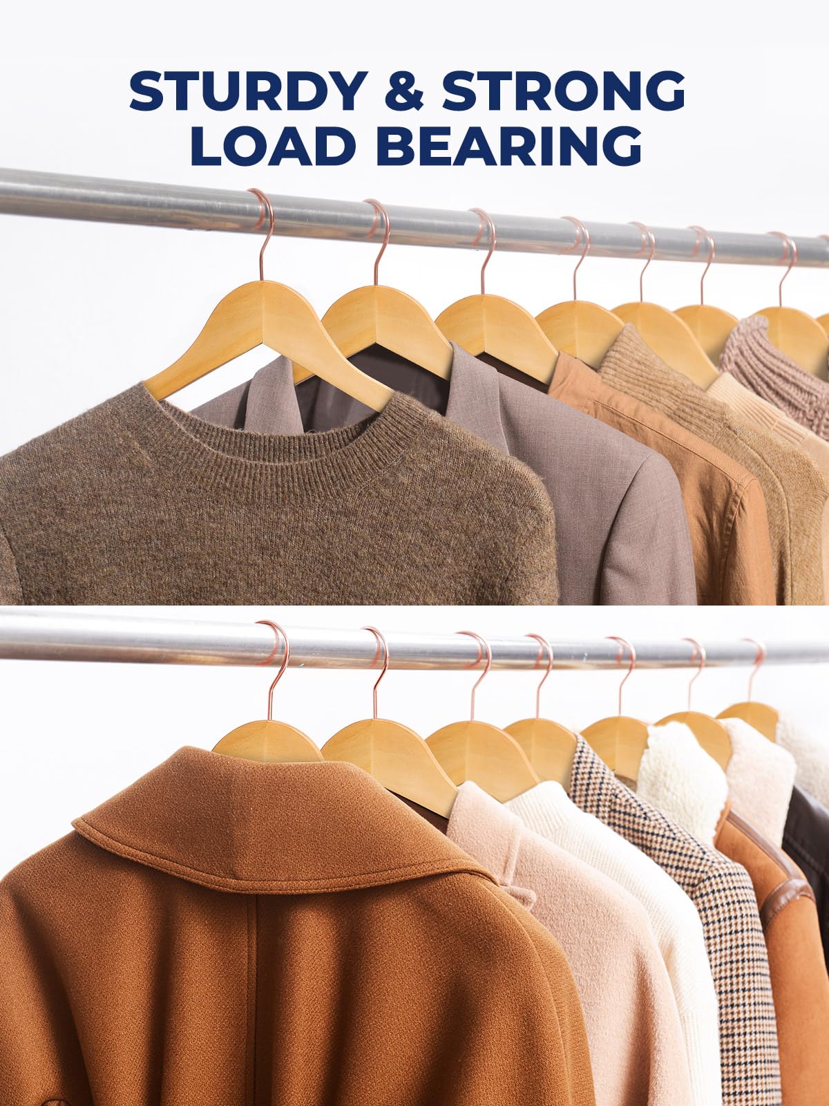 Smartor natural wood finish blends with any closet decor.