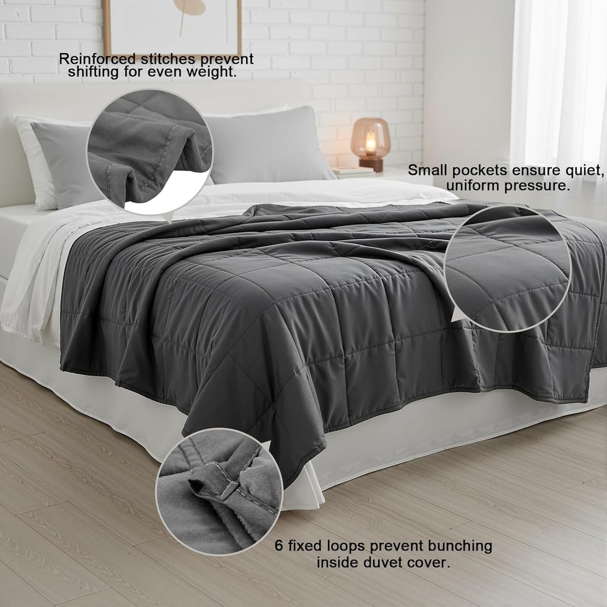 Smart Queen glass-bead compartments detail highlighting even weight distribution.