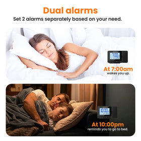SMARTRO clock with two USB ports to charge devices at the bedside