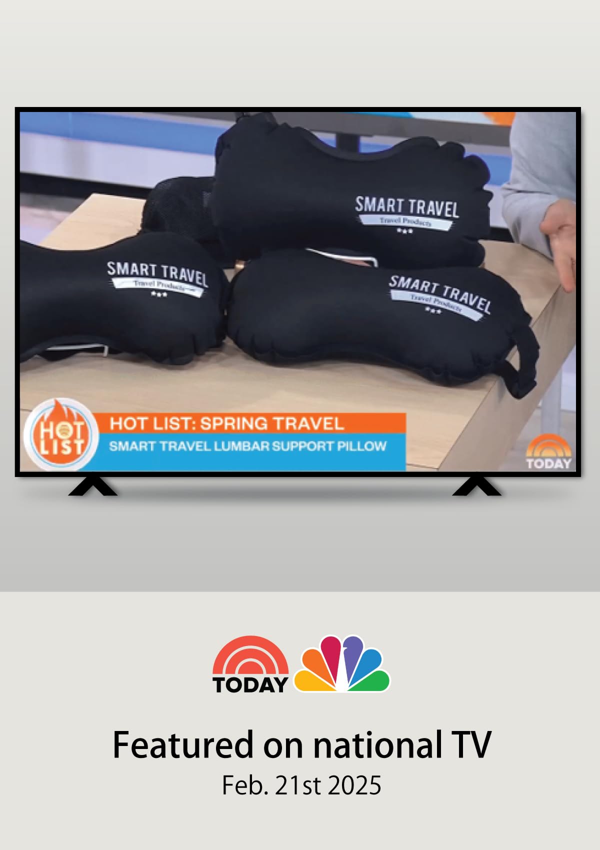 SmartTravel travel lumbar pillow on office chair helping maintain natural spine posture.