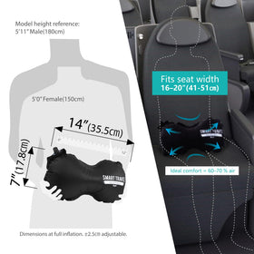 SmartTravel ultra-compact back pillow fits into carry-ons for easy travel.