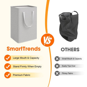 SmartTrends collapsible laundry hamper with reinforced handles for easy transport.