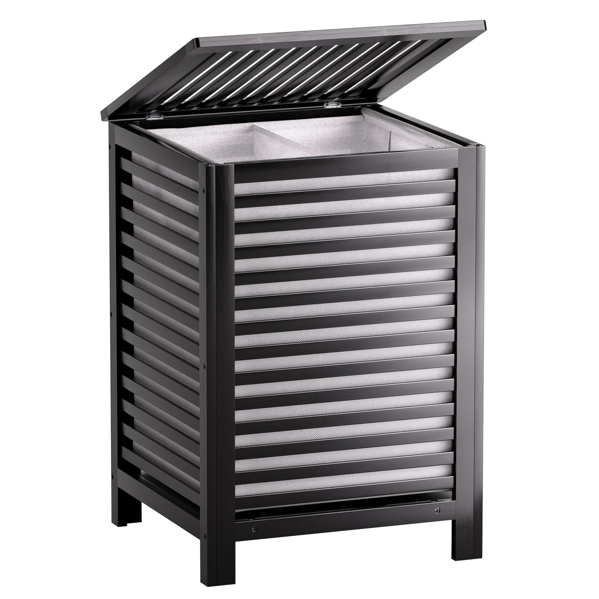 SMIBUY Double Laundry Hamper with Lid offers a spacious opening for quick sorting