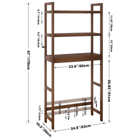 SMIBUY solid bamboo construction ensures durable eco-friendly bathroom storage