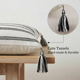 Smile Bee set of two cushions displayed on bed for coordinated styling.