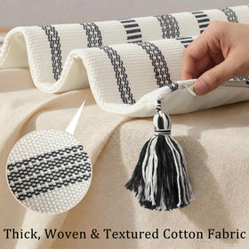 Smile Bee tassels corner detail adds playful texture to your cushions.