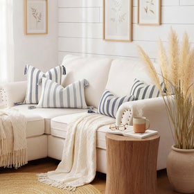 Smile Bee black and cream pillow cover delivers modern farmhouse elegance