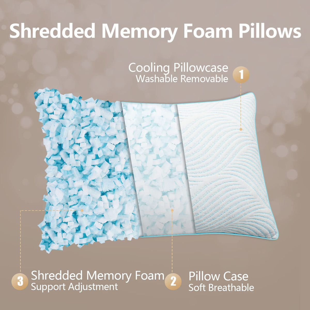 Smilereve king-size pillow soft breathable side for year-round comfort.