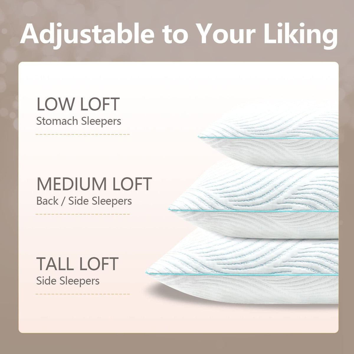 Smilereve adjustable-fill feature lets you customize firmness.